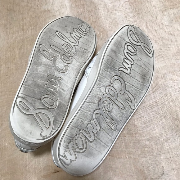 Sam Edelman Eda White Leather Sneakers Size 6.5 - Picture 6 of 8